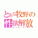 とある牧野の性欲解放（オナホール）