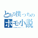 とある僕っちのホモ小説（べつに好きじゃないし／／／／）