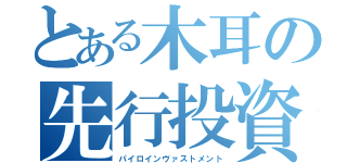 とある木耳の先行投資（パイロインヴァストメント）