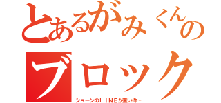 とあるがみくんのブロック大会（ショーンのＬＩＮＥが重い件…）