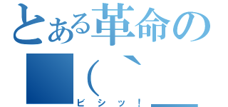 とある革命の＿（｀＿´）ゞ（ビシッ！）