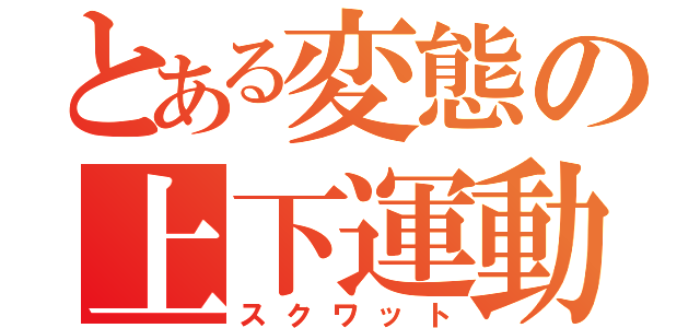 とある変態の上下運動（スクワット）