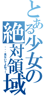 とある少女の絶対領域（・・・見ないでよねっ！）