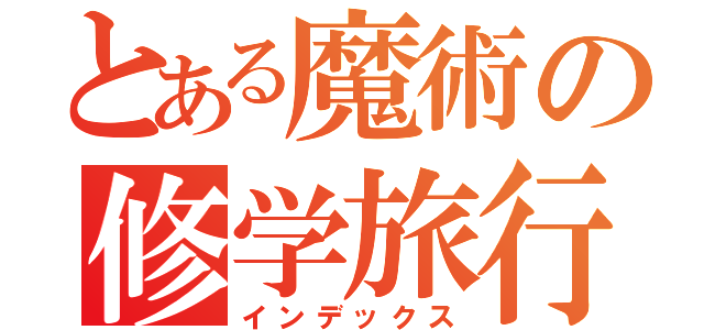 とある魔術の修学旅行のしおり（インデックス）