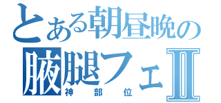 とある朝昼晩の腋腿フェチⅡ（神部位）