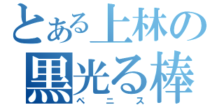 とある上林の黒光る棒（ペニス）