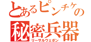 とあるピンチケの秘密兵器（リーサルウェポン）