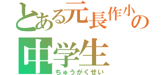 とある元長作小の中学生（ちゅうがくせい）