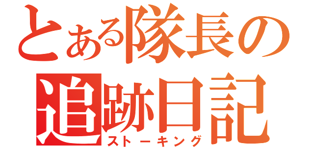 とある隊長の追跡日記（ストーキング）