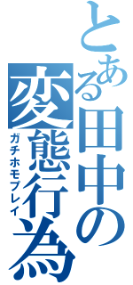 とある田中の変態行為（ガチホモプレイ）