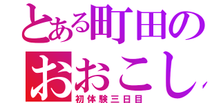 とある町田のおおこしこしこ（初体験三日目）