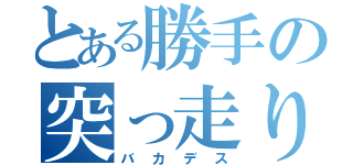 とある勝手の突っ走り（バカデス）