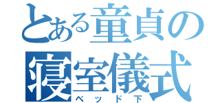 とある童貞の寝室儀式（ベッド下）