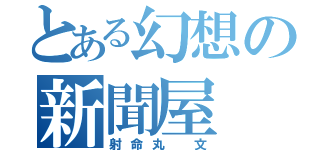 とある幻想の新聞屋（射命丸 文）