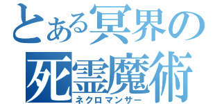 とある冥界の死霊魔術者（ネクロマンサー）