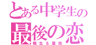 とある中学生の最後の恋（暁生＆亜弥）