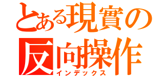 とある現實の反向操作（インデックス）