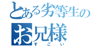 とある劣等生のお兄様（す　ご　い）