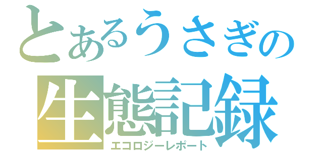 とあるうさぎの生態記録（エコロジーレポート）