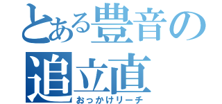 とある豊音の追立直（おっかけリーチ）