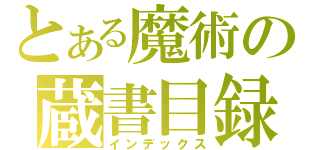 とある魔術の蔵書目録（インデックス）