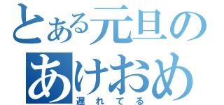 とある元旦のあけおめ（遅れてる）