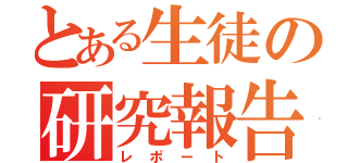 とある生徒の研究報告（レポート）