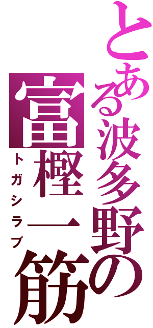 とある波多野の富樫一筋（トガシラブ）