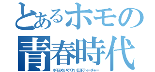 とあるホモの青春時代（ホモらないでくれ（山下ティーチャー）