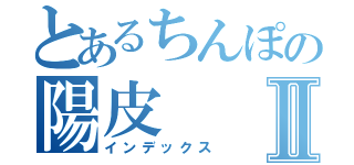 とあるちんぽの陽皮Ⅱ（インデックス）