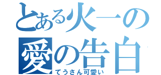 とある火一の愛の告白（てうさん可愛い）