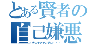 とある賢者の自己嫌悪（ナニヤッテンダロ・・・）