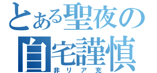 とある聖夜の自宅謹慎（非リア充）