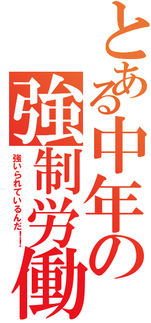 とある中年の強制労働（強いられているんだ！！）