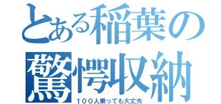 とある稲葉の驚愕収納（１００人乗っても大丈夫）