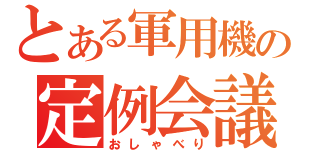 とある軍用機の定例会議（おしゃべり）