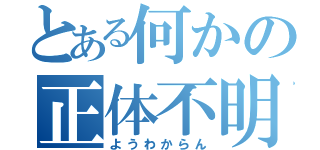 とある何かの正体不明（ようわからん）