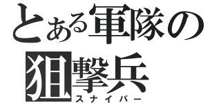 とある軍隊の狙撃兵（スナイパー）