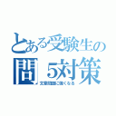 とある受験生の問５対策（文章問題に強くなる）