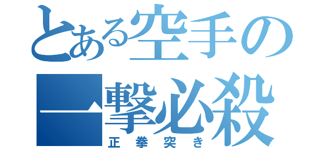 とある空手の一撃必殺（正拳突き）