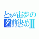 とある宙夢の名前決めⅡ（ネーミングセンス）