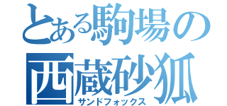 とある駒場の西蔵砂狐（サンドフォックス）