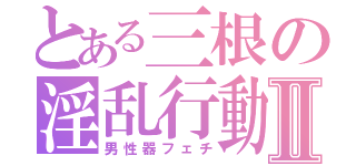 とある三根の淫乱行動Ⅱ（男性器フェチ）