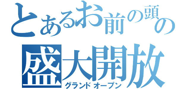 とあるお前の頭の盛大開放（グランドオープン）