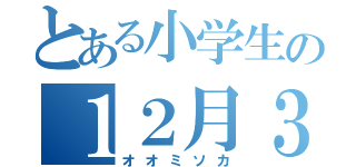 とある小学生の１２月３１日（オオミソカ）