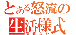 とある怒流の生活様式（問題ない）