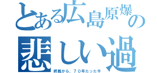 とある広島原爆の悲しい過去（終戦から、７０年たった今）