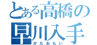 とある高橋の早川入手（かたおもい）