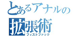 とあるアナルの拡張術（フィストファック）