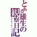 とある雄生の観察日記Ⅱ（なんだっけ？）